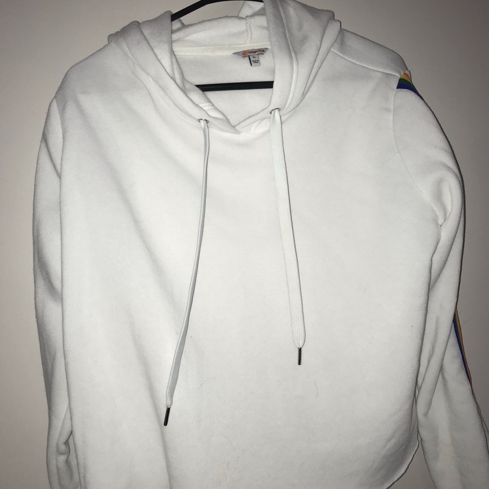 Striped white hoodie